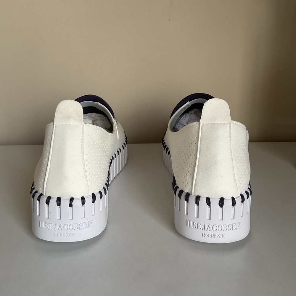 Ilse Jacobsen Tulip Slip On Shoes White Blue Comfort Casual Women Size 38 - Picture 4 of 9